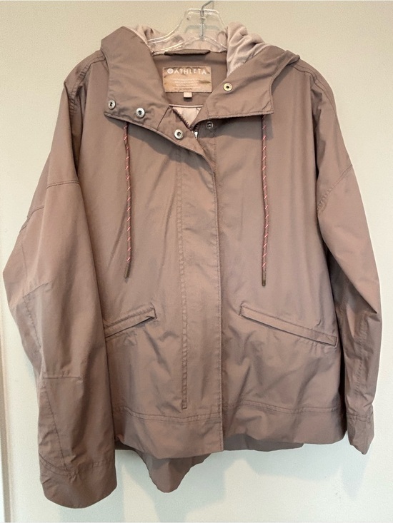 Athleta Jackets & Blazers - Athleta Taupe Hooded Utility Windbreaker Jacket